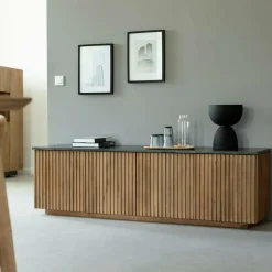 Meuble Tv<Made in Meubles Meuble TV en bois de manguier et marbre Betty