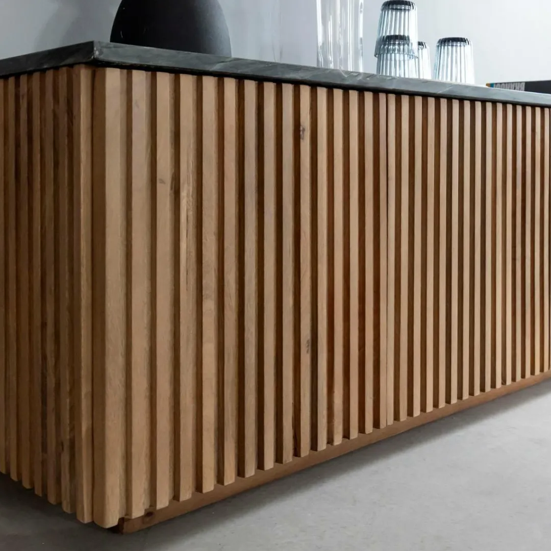 Meuble Tv<Made in Meubles Meuble TV en bois de manguier et marbre Betty