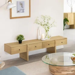 Meuble Tv<Made in Meubles Meuble TV en bois de manguier 4 tiroirs Amara