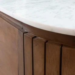 Meuble Tv<Made in Meubles Meuble TV en bois de manguier et marbre Sienne