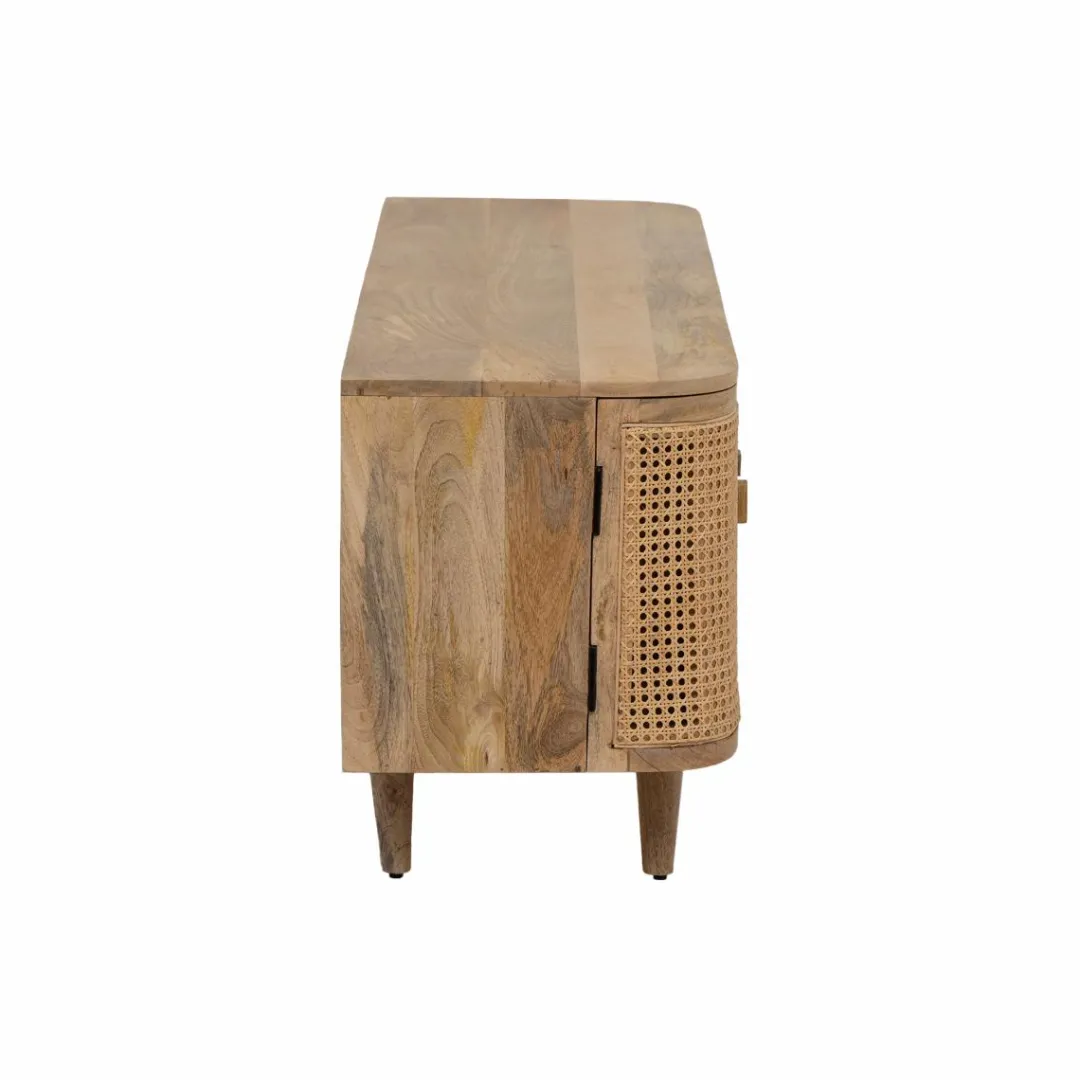 Meuble Tv<Made in Meubles Meuble TV en bois de manguier et cannage Palma