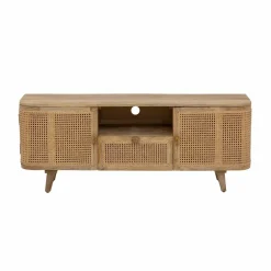 Meuble Tv<Made in Meubles Meuble TV en bois de manguier et cannage Palma