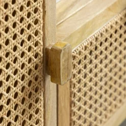 Meuble Tv<Made in Meubles Meuble TV en bois de manguier et cannage Palma