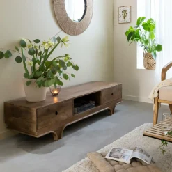 Meuble Tv<Made in Meubles Meuble TV en bois de manguier foncé Daelan