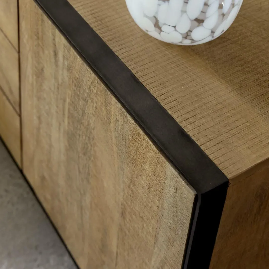 Meuble Tv<Made in Meubles Meuble TV en bois de manguier et métal Isil