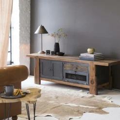 Meuble Tv<Made in Meubles Meuble TV en bois recyclé et métal Hector