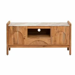 Meuble Tv<Made in Meubles Meuble TV en marbre et bois d'acacia Calix