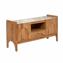 Meuble Tv<Made in Meubles Meuble TV en marbre et bois d'acacia Calix