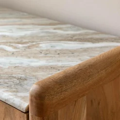 Meuble Tv<Made in Meubles Meuble TV en marbre et bois d'acacia Calix