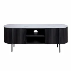 Meuble Tv<Made in Meubles Meuble TV en métal et marbre blanc Mona