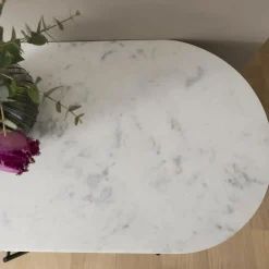 Meuble Tv<Made in Meubles Meuble TV en métal et marbre blanc Mona