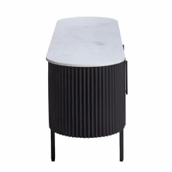 Meuble Tv<Made in Meubles Meuble TV en métal et marbre blanc Mona