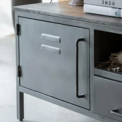 Meuble Tv<Made in Meubles Meuble tv en métal gris Gustavo