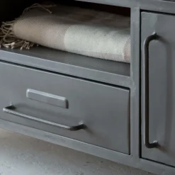 Meuble Tv<Made in Meubles Meuble tv en métal gris Gustavo