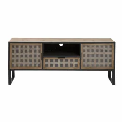 Meuble Tv<Made in Meubles Meuble TV en sapin et métal noir Elise