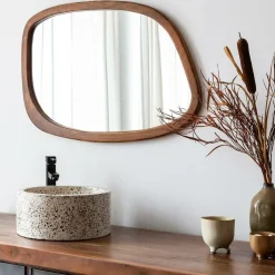 Miroir|Décoration<Made in Meubles Miroir abstrait en bois de manguier foncé Marley