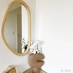 Miroir|Décoration<Made in Meubles Miroir abstrait en bois de manguier clair Marley