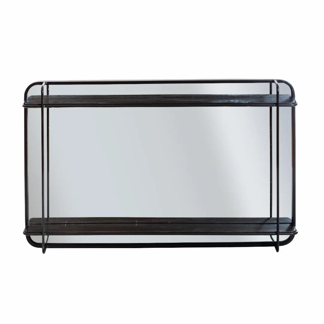 Miroir|Décoration<Made in Meubles Miroir avec étagère en bois et métal Jill