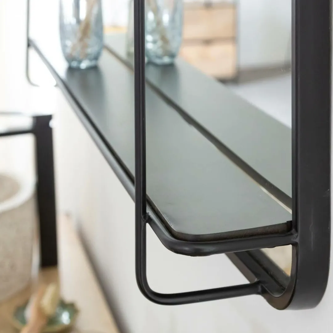 Miroir|Décoration<Made in Meubles Miroir avec étagère en bois et métal Jill