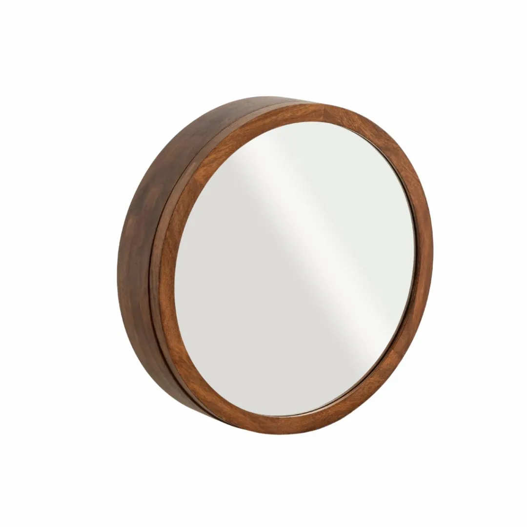 Miroir|Décoration<Made in Meubles Miroir avec étagères en bois de manguier foncé Remick