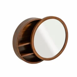 Miroir|Décoration<Made in Meubles Miroir avec étagères en bois de manguier foncé Remick