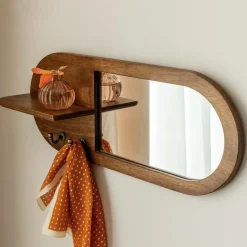 Miroir|Décoration<Made in Meubles Miroir ovale en bois de manguier foncé Remick