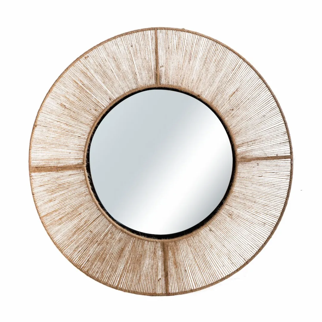 Miroir|Décoration<Made in Meubles Miroir rond en métal et jute Adda