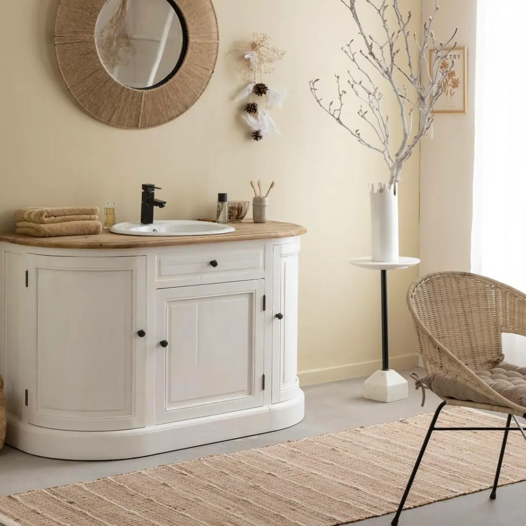 Miroir|Décoration<Made in Meubles Miroir rond en métal et jute Adda