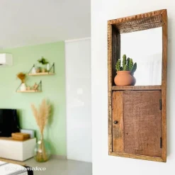 Miroir|Décoration<Made in Meubles Miroir vertical style porte en bois recyclé Vicky