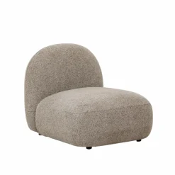 Fauteuil<Made in Meubles Module central canapé en tissu bouclette gris Calya