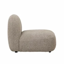Fauteuil<Made in Meubles Module central canapé en tissu bouclette gris Calya