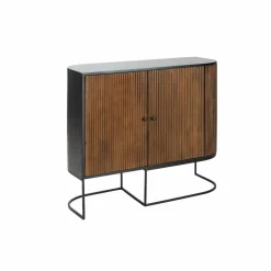 Buffet<Made in Meubles Petit buffet arrondi en bois de manguier et métal Ysé