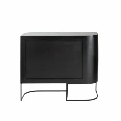 Buffet<Made in Meubles Petit buffet arrondi en bois de manguier et métal Ysé