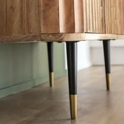 Buffet<Made in Meubles Petit buffet en bois d'acacia et marbre blanc Judith