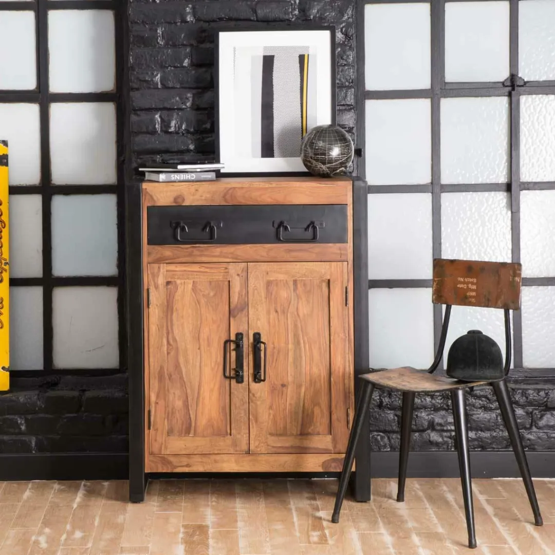 Buffet<Made in Meubles Petit buffet en bois d'acacia 80 cm Havana