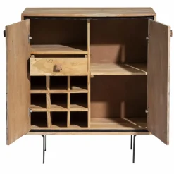 Buffet<Made in Meubles Petit buffet en bois d'acacia et pierre Côme