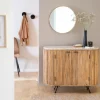 Buffet<Made in Meubles Petit buffet en bois de manguier et terrazzo Ambrine