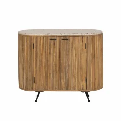 Buffet<Made in Meubles Petit buffet en bois de manguier et terrazzo Ambrine
