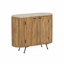 Buffet<Made in Meubles Petit buffet en bois de manguier et terrazzo Ambrine