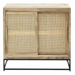 Buffet<Made in Meubles Petit buffet en bois de manguier et cannage Rim