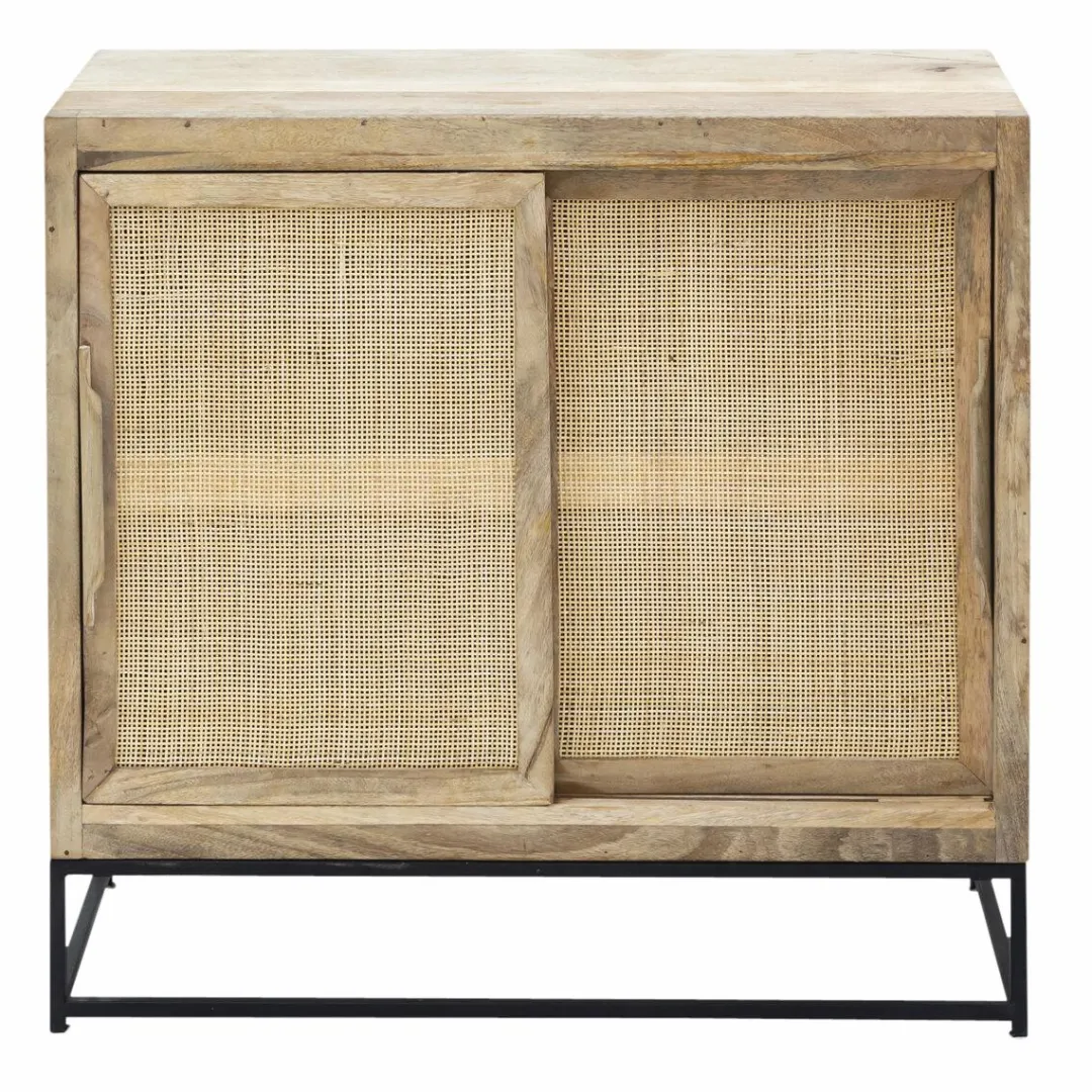 Buffet<Made in Meubles Petit buffet en bois de manguier et cannage Rim