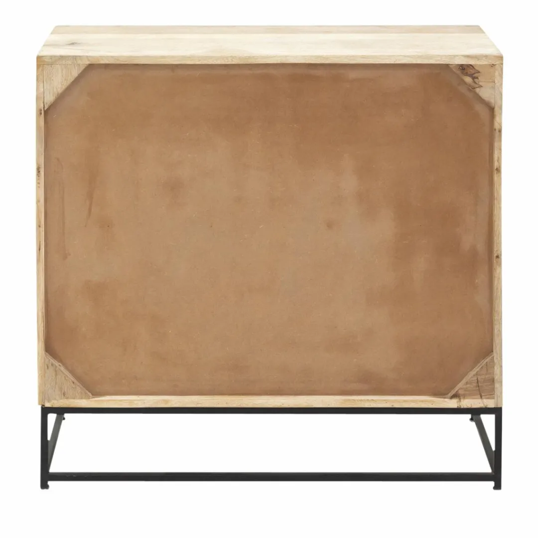 Buffet<Made in Meubles Petit buffet en bois de manguier et cannage Rim