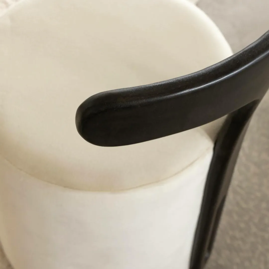 Fauteuil<Made in Meubles Petit Fauteuil blanc en manguier Adonis