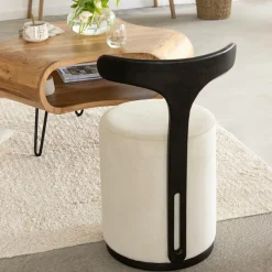 Fauteuil<Made in Meubles Petit Fauteuil blanc en manguier Adonis