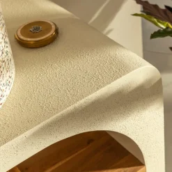 Meuble Sous Vasque<Made in Meubles Petit meuble sous vasque en bois effet béton et bois d'acacia Dalva