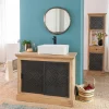 Meuble Sous Vasque<Made in Meubles Petit meuble sous vasque en bois de manguier Sahara