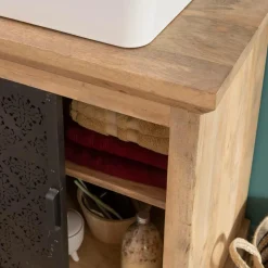 Meuble Sous Vasque<Made in Meubles Petit meuble sous vasque en bois de manguier Sahara