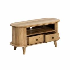 Meuble Tv<Made in Meubles Petit meuble TV arrondi en bois de manguier Maëva