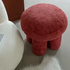 Tabouret<Made in Meubles Petit tabouret en tissu fuchsia Toby