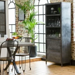 Vaisselier<Made in Meubles Petit vaisselier en métal Locker